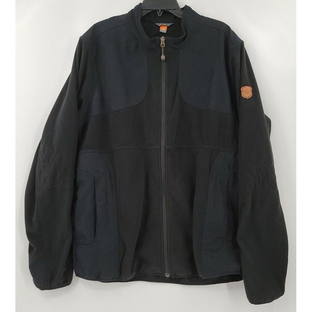 Eddie Bauer Sport Shop Jacket Mens XL Full Zip Waffle Black Mock Neck